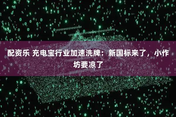 配资乐 充电宝行业加速洗牌:新国标来了,小作坊要凉了